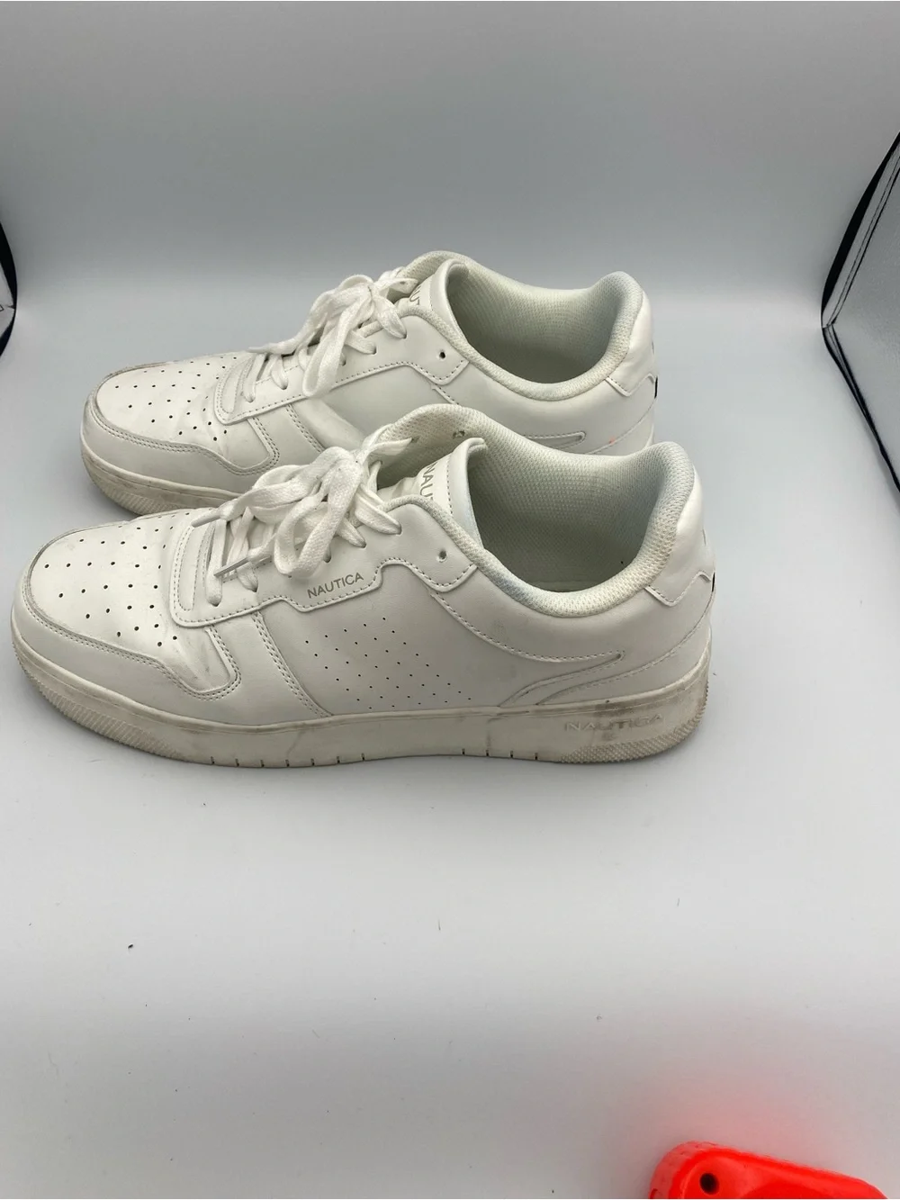 Nautica White Low-Top Leather Sneakers